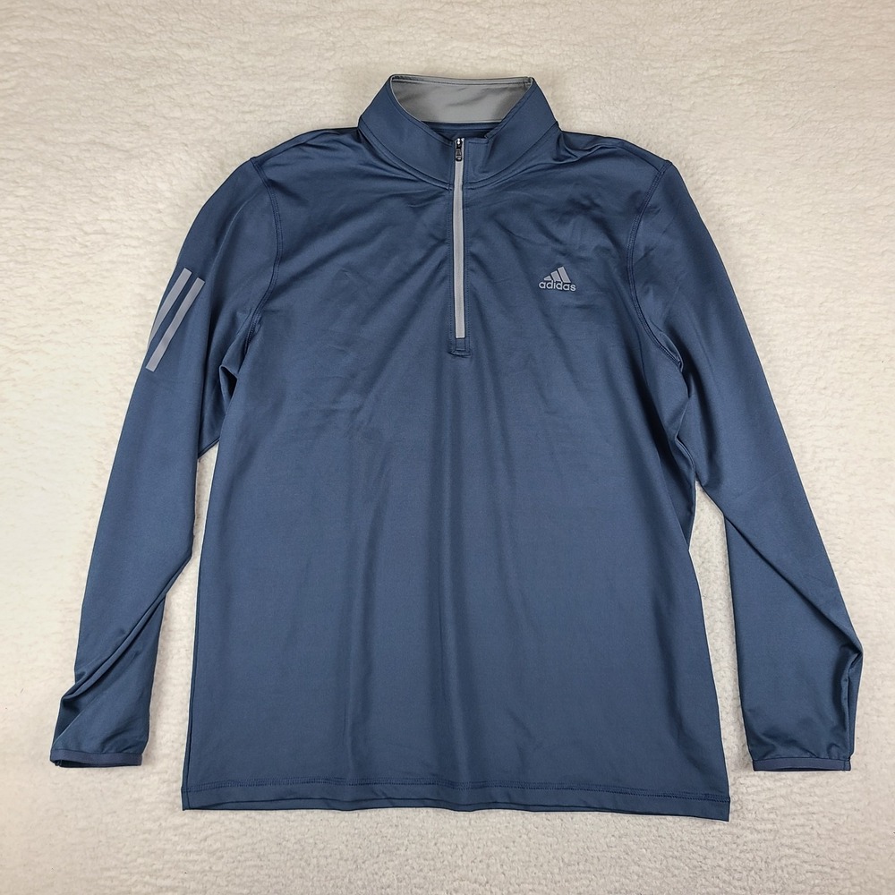 Adidas Sweater Mens XL Blue Navy Activewear Performance Tech Golf